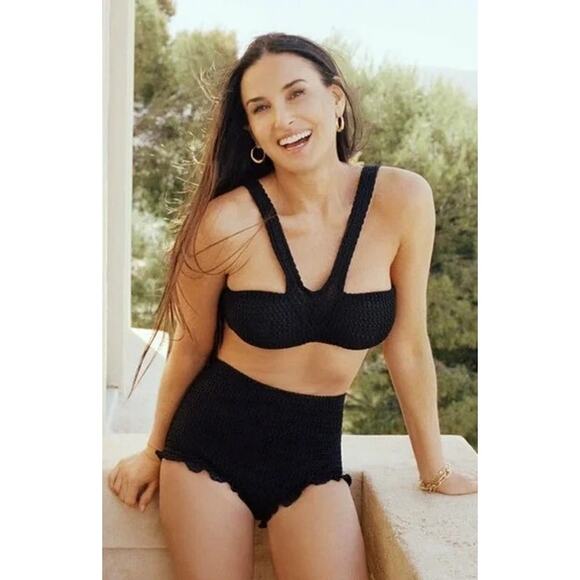 Andie Swim x Demi Moore The Monaco Bikini Top in Black XS NWT - Picture 1 of 5